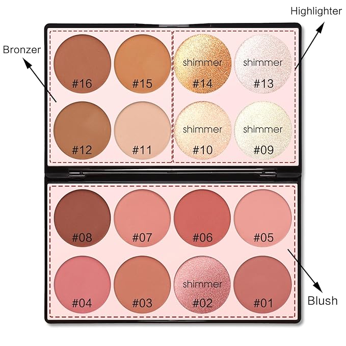 16 Colors Contour Palette Make up - Blush