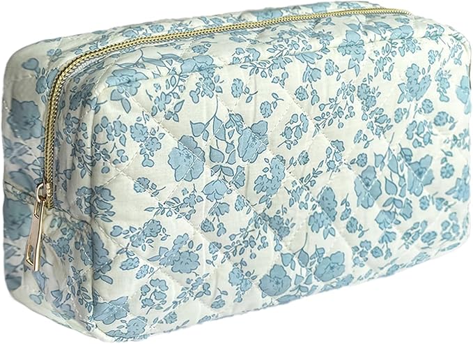 Quilted makeup bag floral makeup