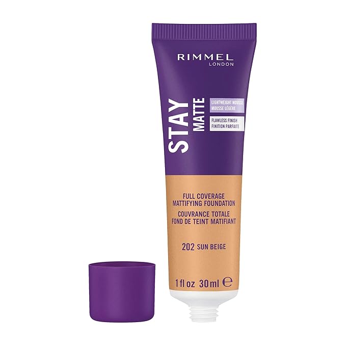 Rimmel Stay Matte Foundation, Sun Beige, 1 Fluid Ounce (B07JLMT5Z3) (Pack of 2)