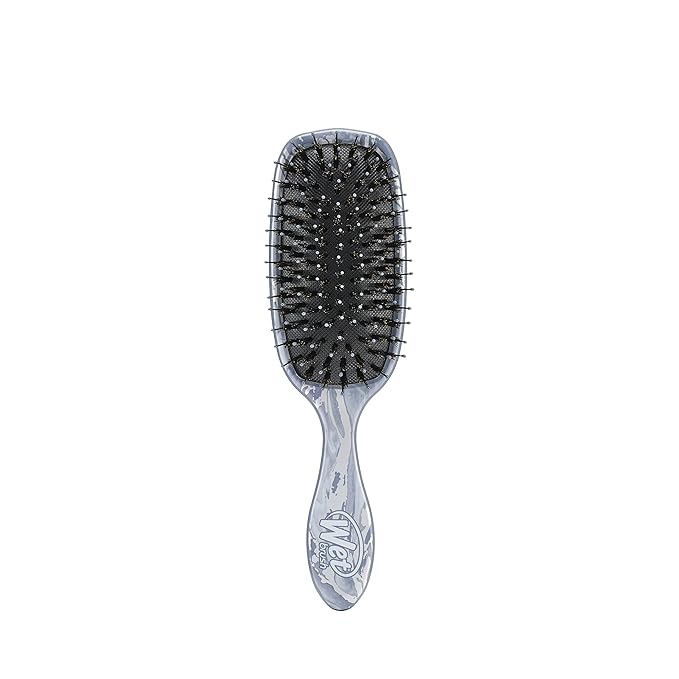 Wet Brush Shine Enhancer Paddle Brush, Marble Silver - Detangler Brush with Ultra Soft Bristles, Infused With Natural Argan Oil, Shiny & Smooth Hair, Wet or Dry, All Hair Types