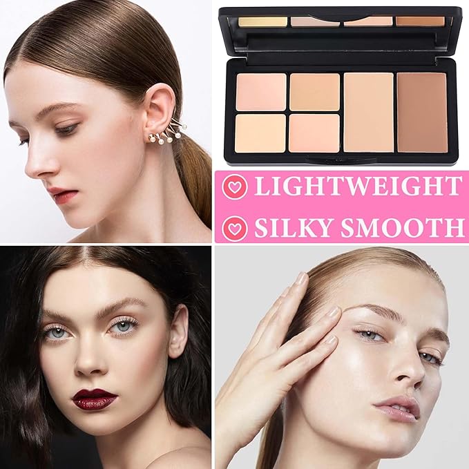 Color Correcting Concealer Palette,Concealer Contour Palette Long-Lasting Makeup