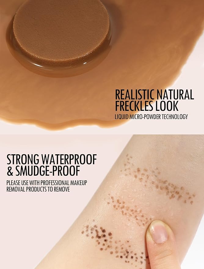 Freckle Pen, Freckle Stamp, Long Lasting, Waterproof, Smudge-proof, Transfer-proof, Easy Natural Sun-kissed Makeup, Suitable for All Skin Types, Vegan & Cruelty-Free (03#Deep, 1.5g)