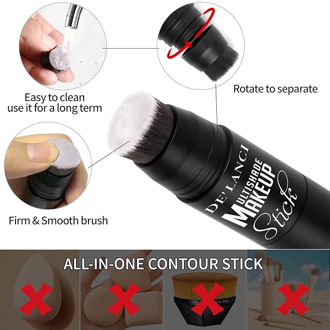 Creamy Blush Stick With Brush for Mature Skin/Lip/Eyes,Lightweight