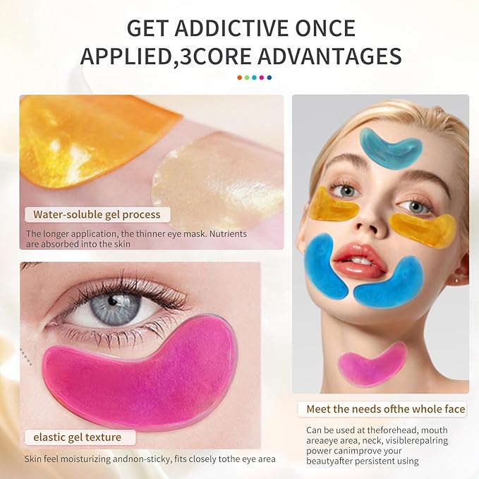 MOND'SUB Premium Under Eye Patches, Gel Eye Patches Hydrating & Refresh for Puffy Eyes, Under Eye Bags & Dark Circles, Natural Collagen Eye Gels Pads, Crystal Anti-Aging Eye Mask (45)