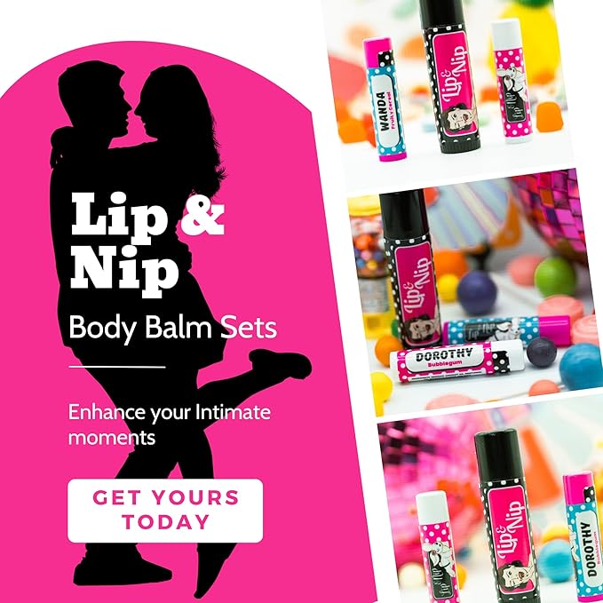 Bubblegum “Dorothy” Flavored Balms | Flavored Hydrating Lip Balm, Nipple Balm, and Full Body Balm | Lip Balm & Moisturizer and Intimacy Enhancer - Pack of 3
