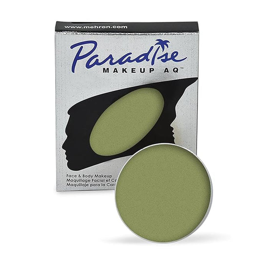 Mehron Makeup Paradise Makeup AQ Refill Size | Stage & Screen, Face & Body Painting, Beauty, Cosplay, and Halloween | Water Activated Face Paint, Body Paint, Cosplay Makeup .25 oz (7 ml) (OLIVE)