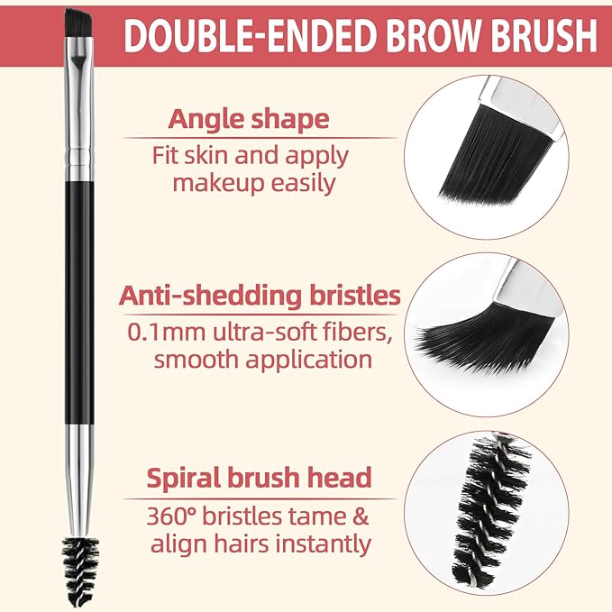 Eyebrow Pencil Kit, with Microblading Eyebrow Pen, Eyebrow Gel, Eyeliner, Eyebrow Brush, Eyebrow Pencils for Women, Waterproof, Smudge Proof, Long Lasting Makeup Formula - Ebony