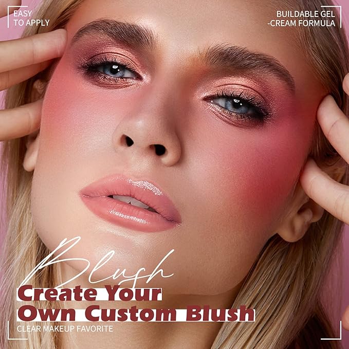 KIMUSE Soft Cream Blush Makeup, Liquid Blush for Cheeks, Weightless, Long-Wearing, Smudge Proof, Natural-Looking, Dewy Finish