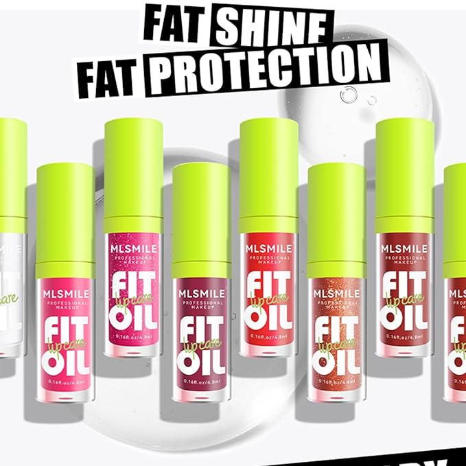 4 Colors Fat Oil Lip Gloss, Lip Oil Lip Glaze Hydrating Lip Glow Oil Big Brush Head Moisturizing Lip Gloss, Shiny Transparent Tinted Plumping Lip Oil Long Lasting Nourishing Non-sticky (01#)