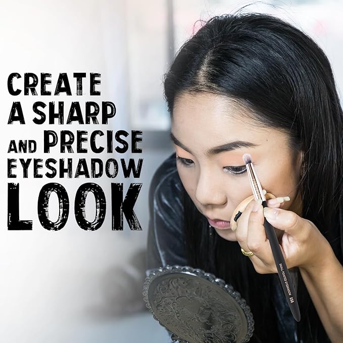 Profusion Cosmetics Small Pointed Precision Synthetic Eyeshadow Brush Pigments and Glitter Eye Concealer Tapered Bristles for Blended Crease and Eyeliner Smudger Quality Brush