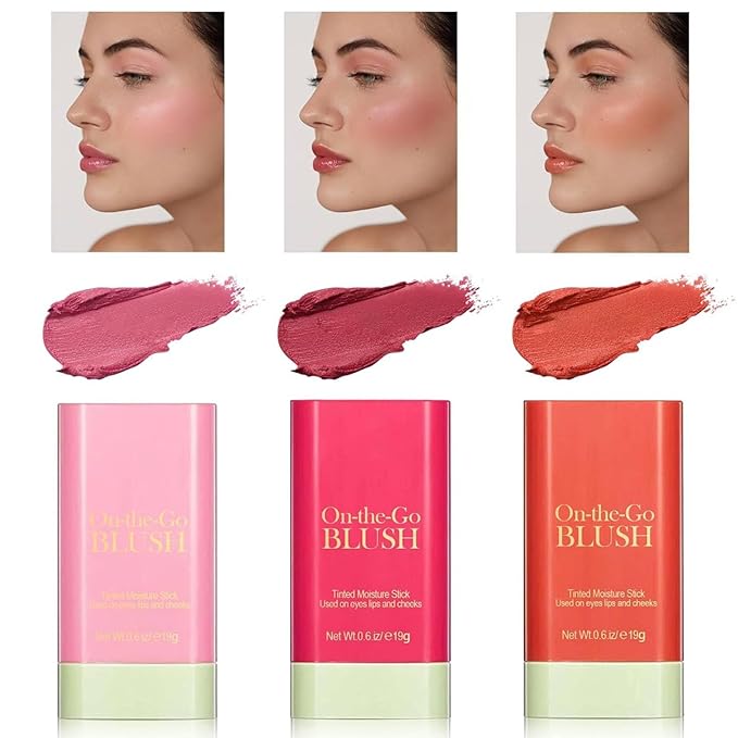 Multi-Use Makeup Blush Stick, Cream Blush Stick, Tinted * 9.1cm)