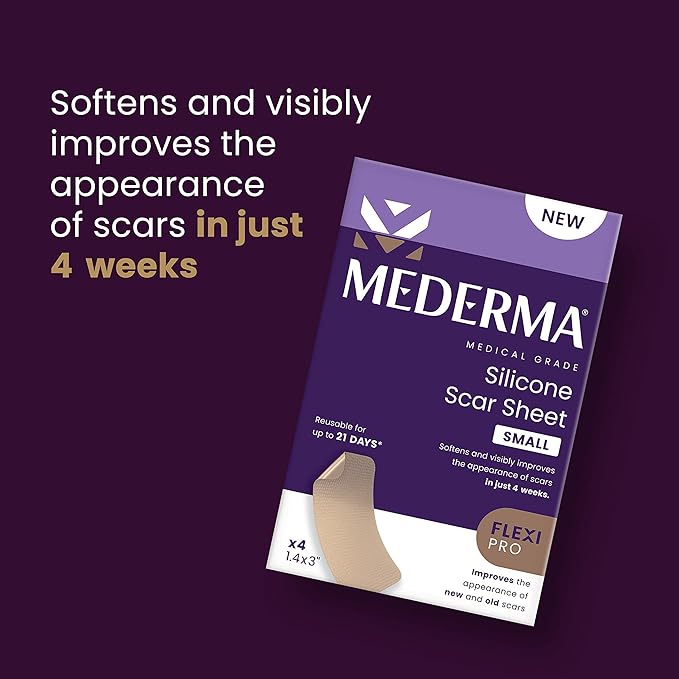 Mederma Scar Sheets and Oil Bundle; Improves Appearance of Scars and Stretch Marks; 4 Reusable Silicone Sheets and 3.4oz Fast Absorbing Botanical Oil