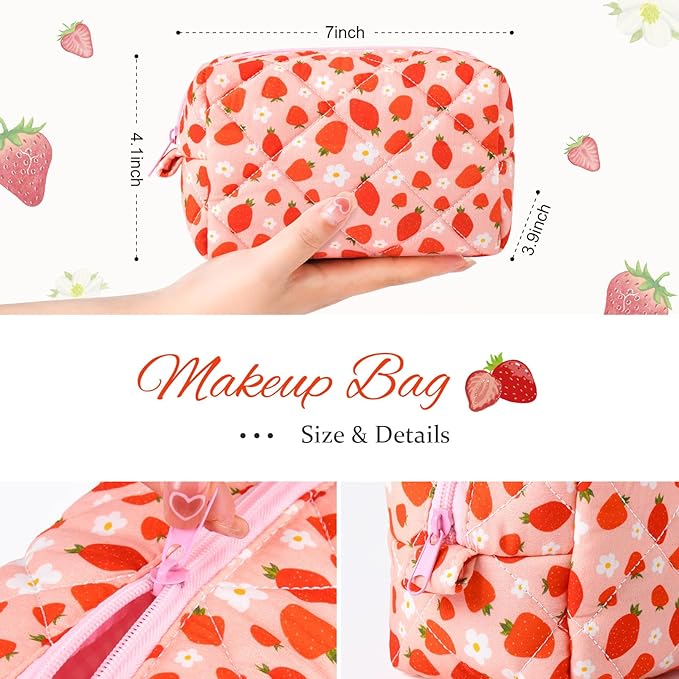 Soidram pink makeup bag quilted