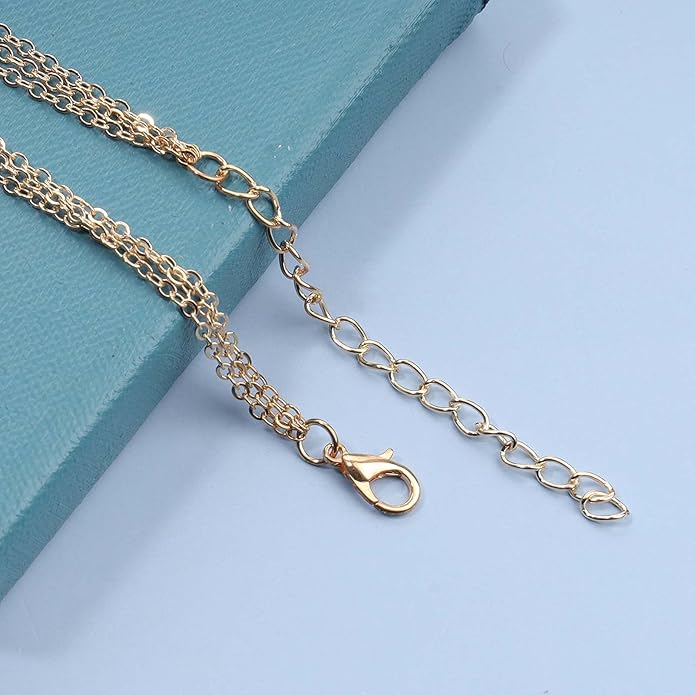 Boho Layered Pearl Necklace Choker Gold Pearl Pendant Necklace Multi Layer Vintage Necklace Chain Bridal Necklace Jewelry for Women and Girls