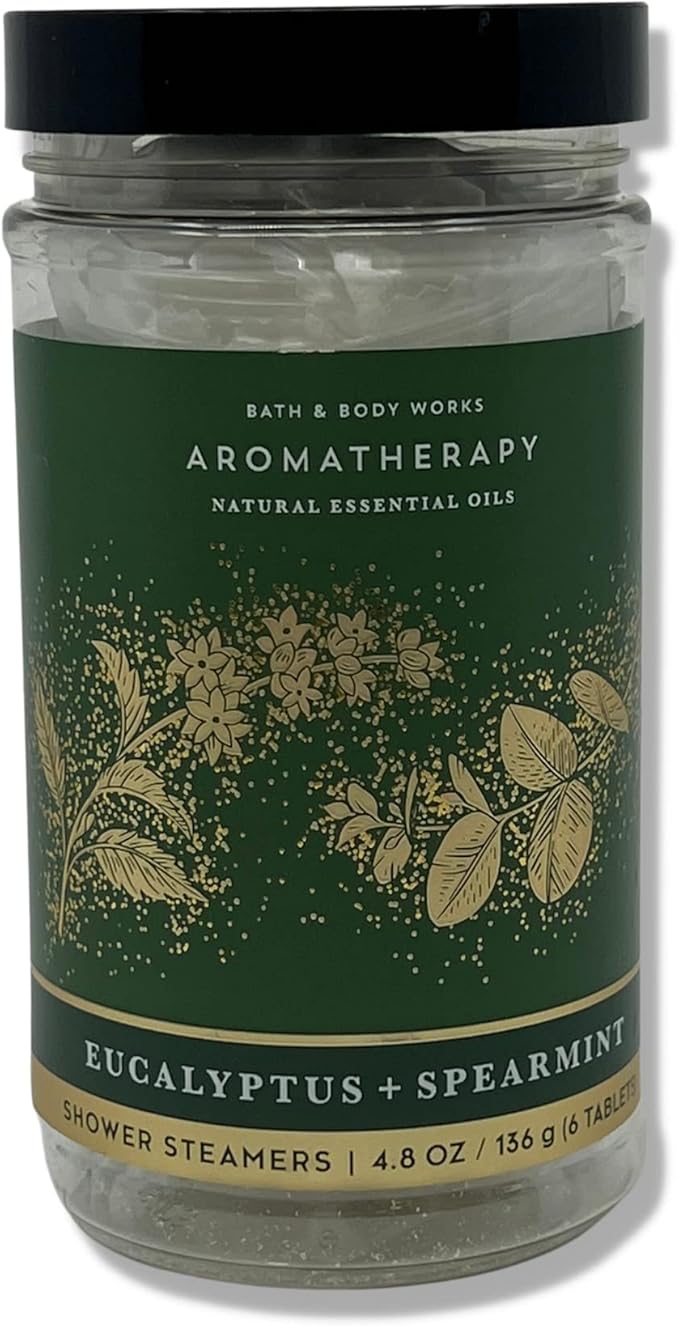 Bath & Body Works - Aromatherapy - Shower Steamers, 6 Tablets Each - 2 Pack Bundle - Lavender Vanilla and Eucalyptus Spearmint