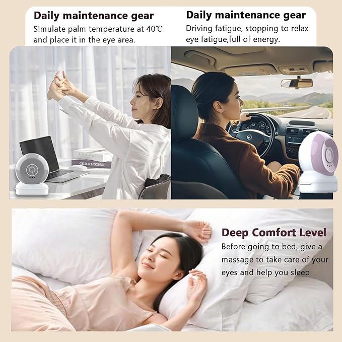 Eye Lift Wand, Eye Massager with Heat and Vibration for Dark Circles, Puffiness, Fine Lines/Wrinkle, Crow's Feet and Bags Under Eyes (Purple)