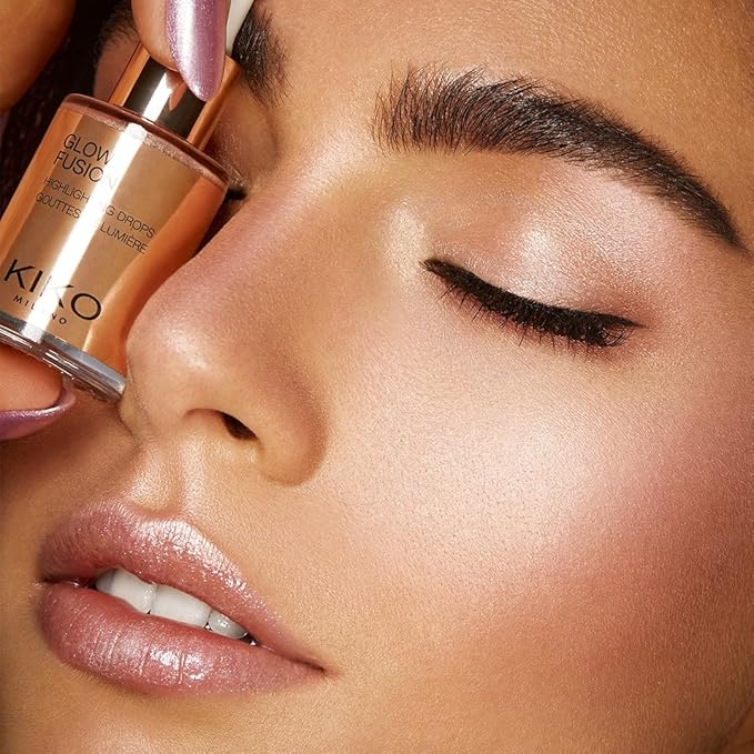 KIKO Milano Glow Fusion Highlighting Drops 02, Liquid Face Highlighter With A Metallic Finish