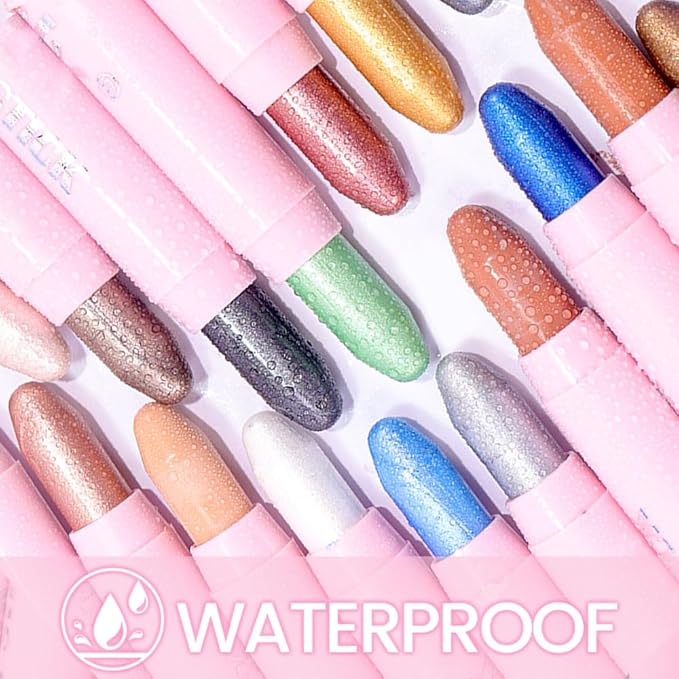 Kaely 2in1 Cream Eye Shadow Brightener Sticks for Eyes, Pencil Eyeshadow Applicator Stick Waterproof Pigmented, Eye Shadow Palette Highlighter Makeup, sombras para ojos, 03 Pearl Black Shimmer