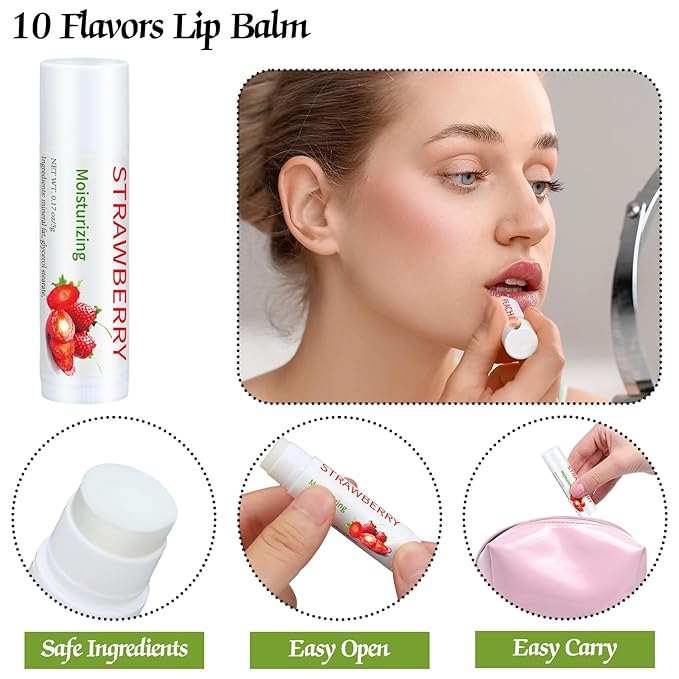50 Pcs Fruit Flavors Lip Balm Supplies