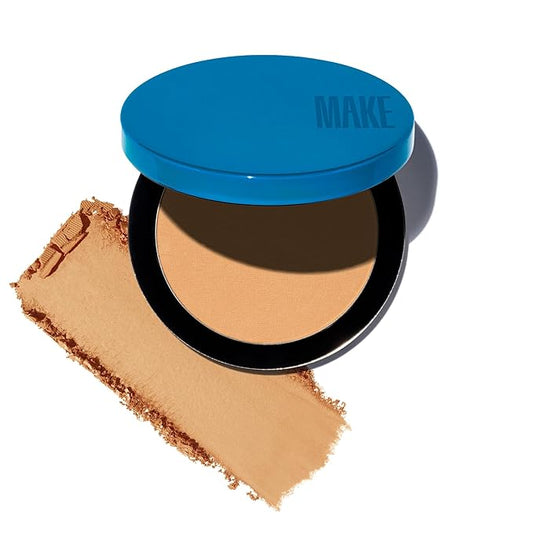 MAKE Beauty Skin Mimetic Microsuede Bronzer Powder - Matte Bronzing Powder Contour, Buildable Formula, Non Comedogenic, Long Lasting Color. Shade - Solar for Medium Warm Skin