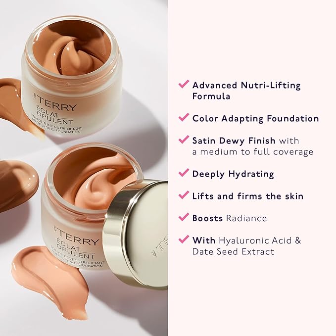 By Terry Eclat Opulent Anti-Aging Lifting Foundation, Medium - Full Coverage, Hydrating & Radiance Boosting, Warm Radiance, 1.01 fl oz