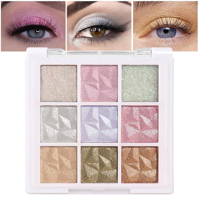 9 Colors Pink Pearl Gold Matte Shimmer Eyeshadow Palette for Eye Makeup,High Pigmented Brown Eye Shadow Primers Powder Palet de sombras de ojos-16#