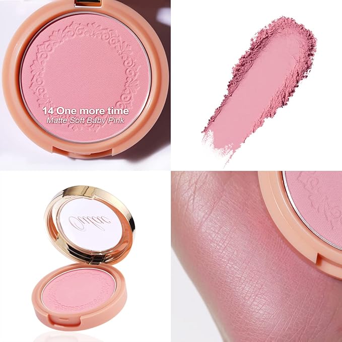 Oulac Baby Pink Blush Makeup| Highly Pigmented Cream Blush| Natural Matte Glow| Shape & Highlight Face| Cruelty-Free Vegan Blush | Pink Blush 4.8g