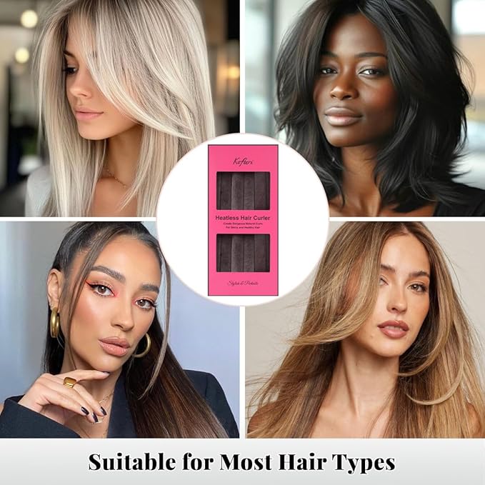 6-Pack Heatless Hair Curlers for Overnight Curls – Soft Flexi Rods for No Heat Styling, Comfortable Hair Rollers to Sleep In for Women, Heatless Curling Rod Set for Natural Waves