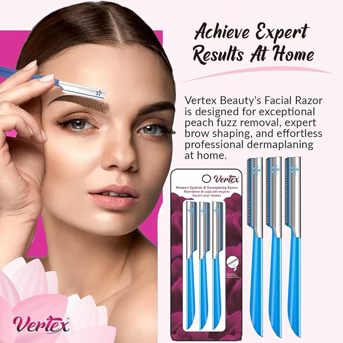 Womens Facial Hair Razor For Face Peach Fuzz Removal Shaver Dermaplaning Tool Sensitive Skin Trimmer Fine Hair Eyebrow Razors Dermaplane Exfoliating