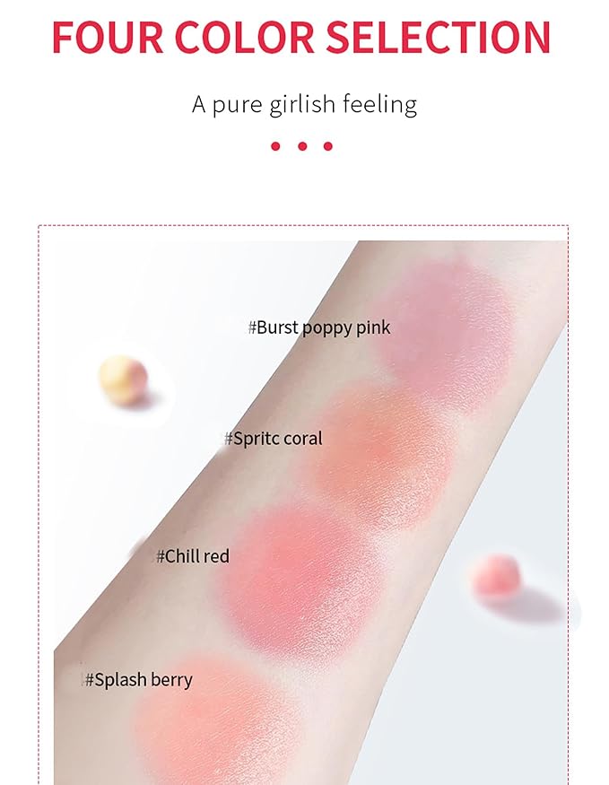 Jelly Blush Stick, Water Jelly Tint Makeup, Sheer Lip & Cheek Tint Stain - Buildable Lightweight Finish, Moisturizing Waterproof Long Lasting Water Tint Lip Stain Makeup