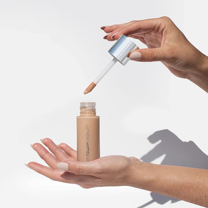 Fitglow Beauty - Natural Foundation+ Photo-Filtering Foundation | Vegan, Woman-Owned Clean Beauty (F4.7 - Tan Warm, Golden Undertones)