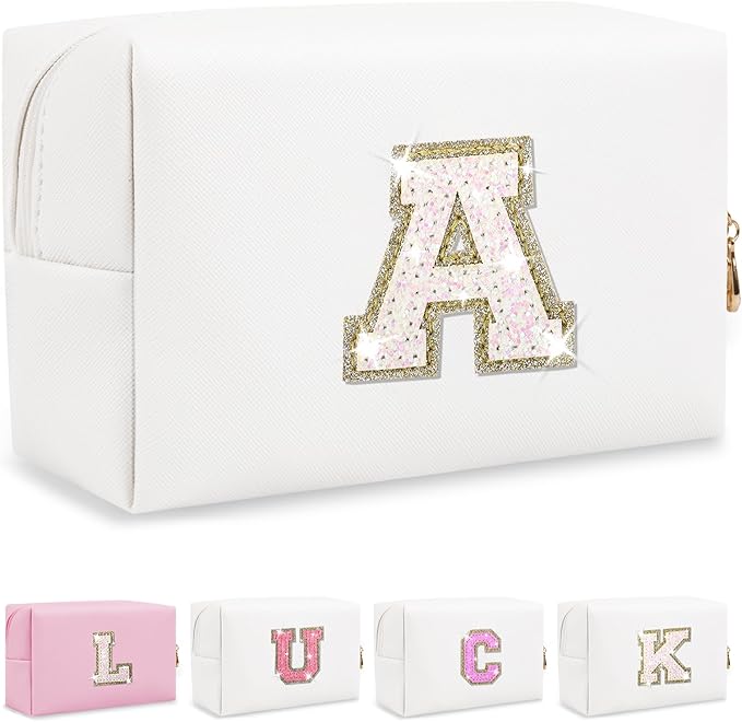 Personalized initial letter makeup bag,