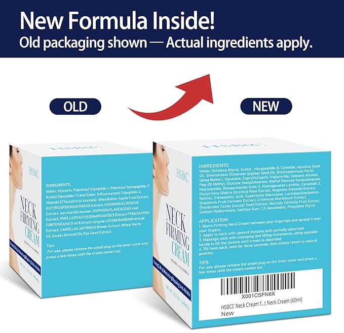 HSBCC Neck Cream for Tightening and Firming: Acetyl Hexapeptide-8 Retinol Shea Butter Niacinamide - Smoothes Wrinkles Skin Tighten and Lift Neck Cream (60ml)