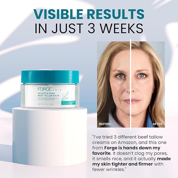 Original Sculpt & Tone Balm Beef Tallow for Skin Women |Grass Fed Beef Tallow and Honey Balm for Face | Under Eye Firming Cream Tightening Lifting Sagging Skin Beef Tallow Moisturizer