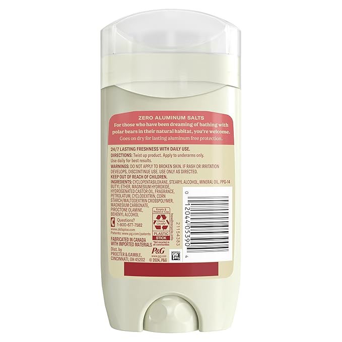 Old Spice GentleMan's Aluminum Free Dry Feel Deodorant for Men, 24/7 Lasting Freshness, Gentle on Skin with Skin Conditioners, Himalayan Sea Salt + Glacier Water Scent, 3.0 oz (Pack of 3)