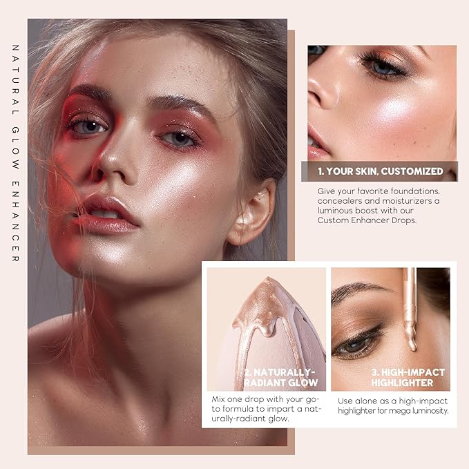 VIOLA HOUSE Liquid Highlighter Drops, Glitter Illuminator Blend (4 sunlight) 30ml