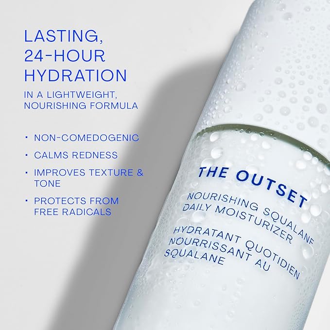The Outset Nourishing Squalane Daily Moisturizer - Gentle Fragrance Free Non-Comedogenic Cream - Barrier Repair, Hydrating - Clean, Vegan, Gluten Free - All Skin Types, Sensitive Skin - 1 fl oz