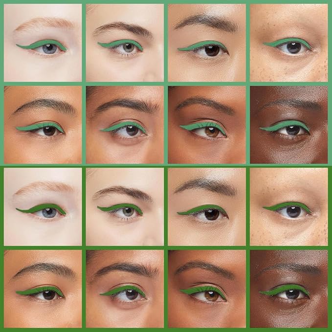 Kaely 2Pcs Light Dark Green Gel Eyeliner Pencils Set,Waterproof Color Colored Eye Liner Crayon,Cat Eye Stencil Gothic Halloween Makeup,Face Paint Eye Black Stick,delineadores de colores para ojos