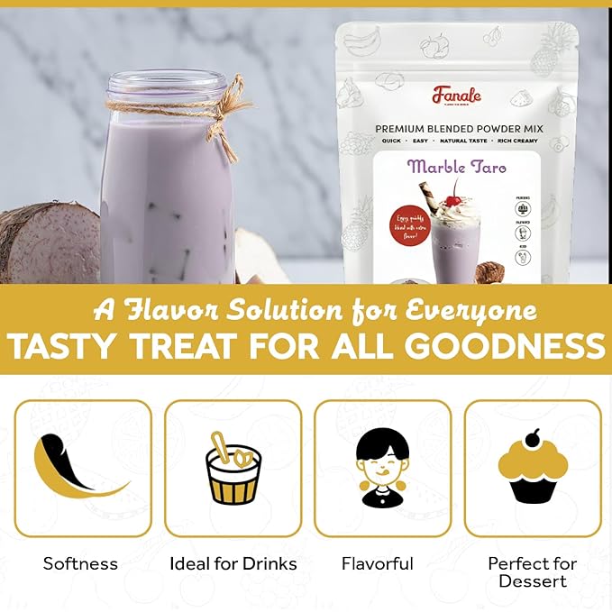 Fanale Premium Taro Bubble Tea Flavoring Powder | Perfect for Baking, Smoothies, Desserts and Drinks | Instant Flavoring Powder for Boba Milk Tea- 2.2 Pounds (Pack of 1)