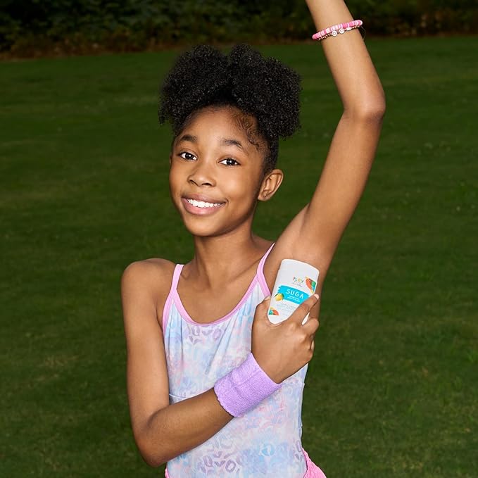 PLAY PITS - Natural Kids Whole Body Deodorant - Safe for Girls and Boys w/Sensitive Skin of All Ages - Clean, Non-Toxic, & Paraben Free - SUGA Scent - Infused w/Essential Oils – 2.65 Oz.