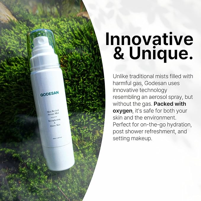 Skin Revival Serum Mist 1.35fl oz - Hydrating Facial Mist, Glowy Skin, Vegan, Sets Makeup, All Skin Type