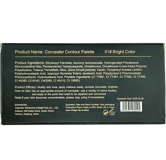 Concealer Contour Palette, 6 In 1 Color Correcting