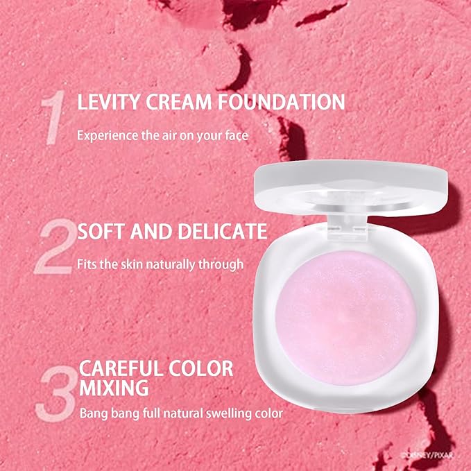Color Changing Blush,3-in-1 Warm Change Blush,Pink Cream Blush,Transparent Crystal Color Changing Magic Gel,Blush PH Temperature Changing Long Lasting Blendable Natural Finish for All Skin Tone(01+02)