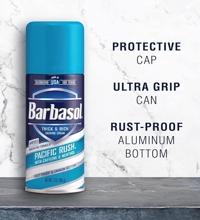 Barbasol Shave Cream 7 Ounce (Pacific Rush, Pack of 3)