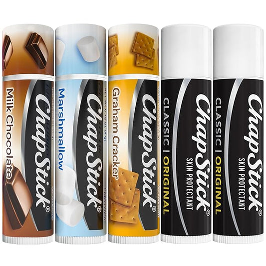 ChapStick Lip Care Bundle – S’Mores Collection + Classic Original Lip Balm, 0.15 Oz Ea (5 Piece Set)