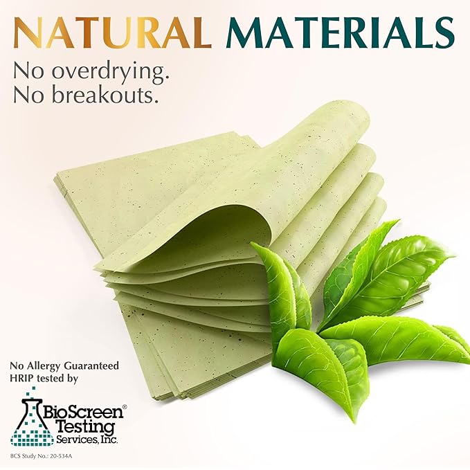 Natural Green Tea Oil Blotting Sheets for Face Face