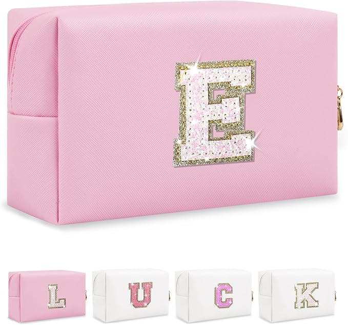 Personalized initial letter makeup bag,