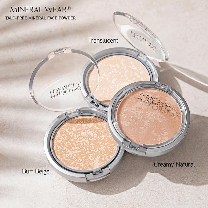 Physicians Formula Mineral Wear Talc-Free Mineral Face Powder, Smooth Satin Buildable & Blendable Coverage, Bare-Feeling Gentle Formula, Cruelty & Vegan - Creamy Natural