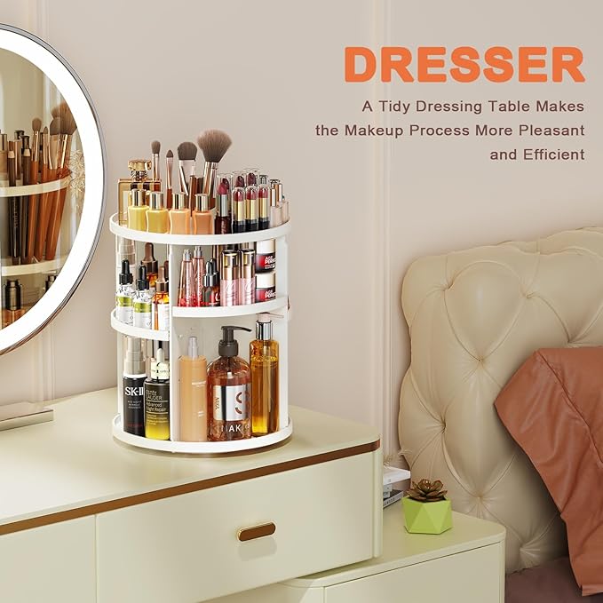 Rotating makeup organizer, 360 spinning