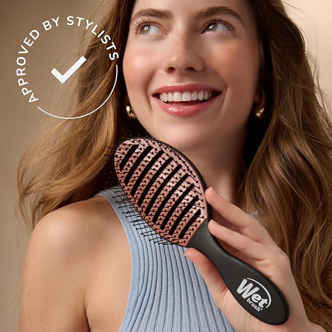 Wet Brush Ceramic Speed Dry Hair Brush, Black - Vented Design & Soft HeatFlex Bristles Are Blow Dry Safe - Ergonomic Handle Manages Tangles - Pain-Free Hair Accessories